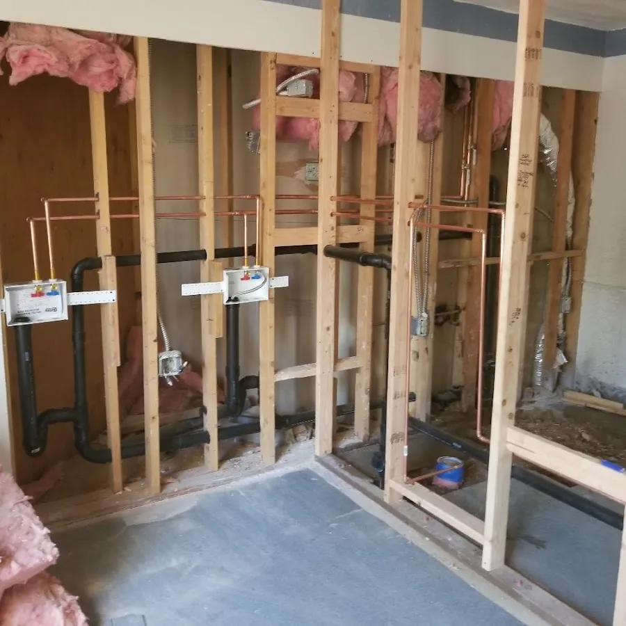 Copper pipe rough-in and plumbing installation in Libertyville